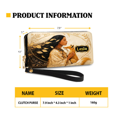 Whispering Fox Woman Personalized Leather Bag