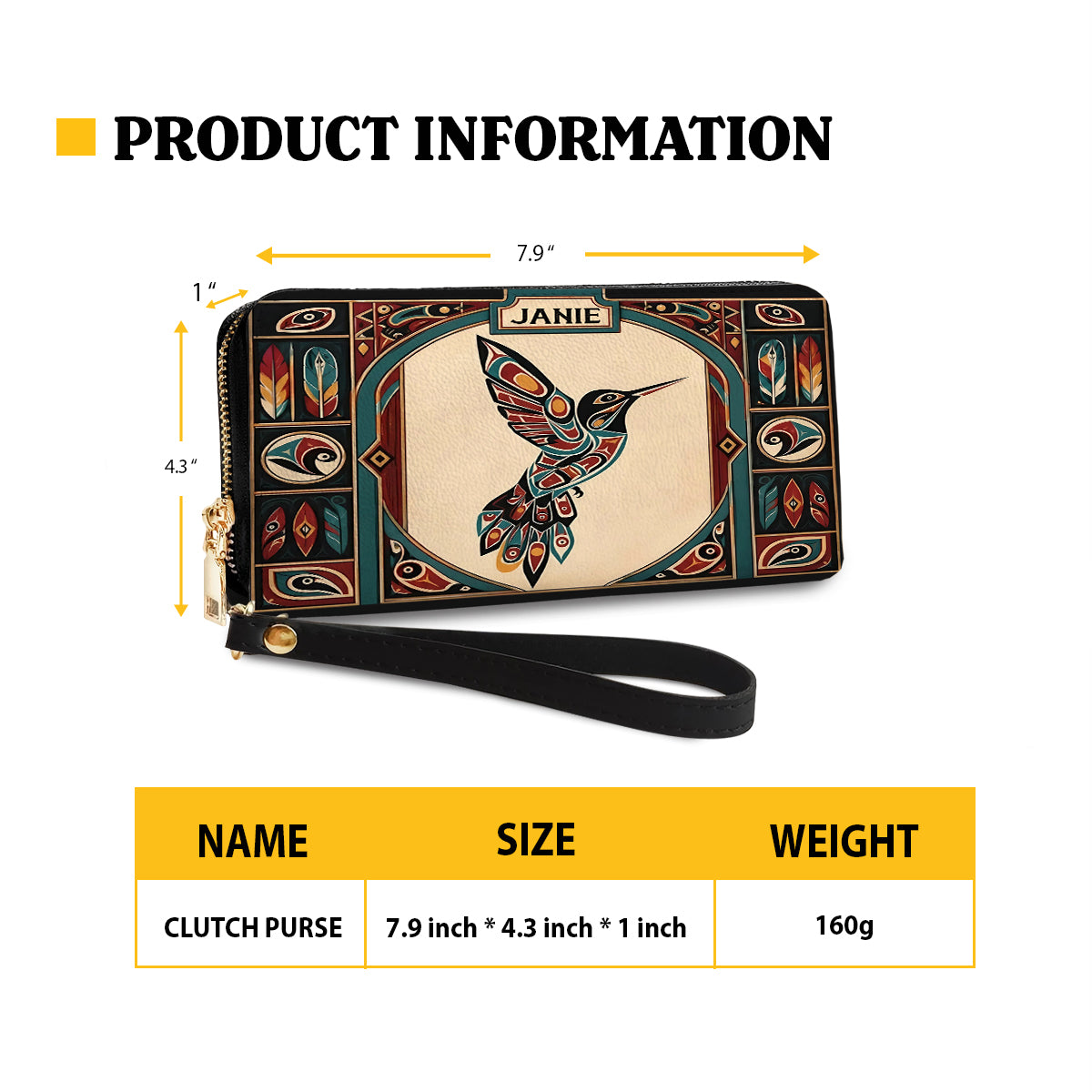 Hummingbird Heritage Flight Personalized Leather Bag - Q1579