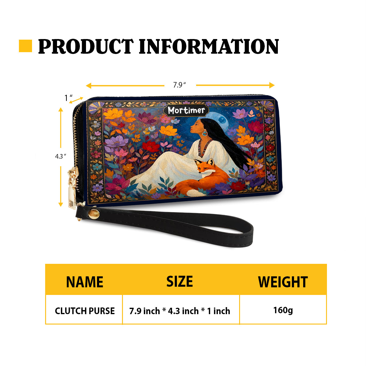 Autumn Fox Woman Personalized Leather Bag