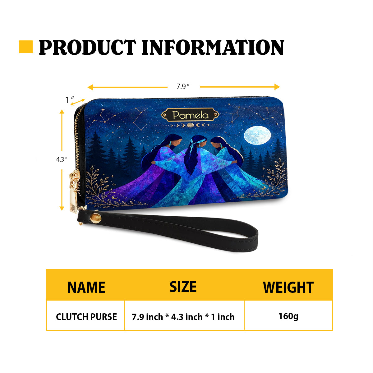 Whispering Moon Connection Personalized Leather Bag