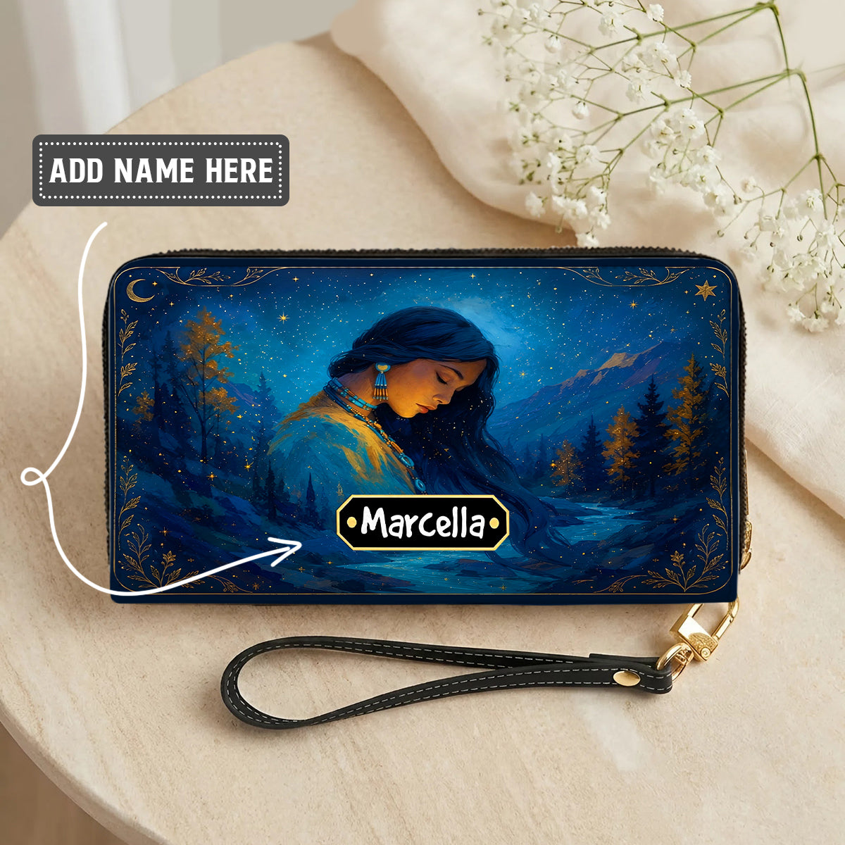 Turquoise Woman Grace Personalized Leather Bag