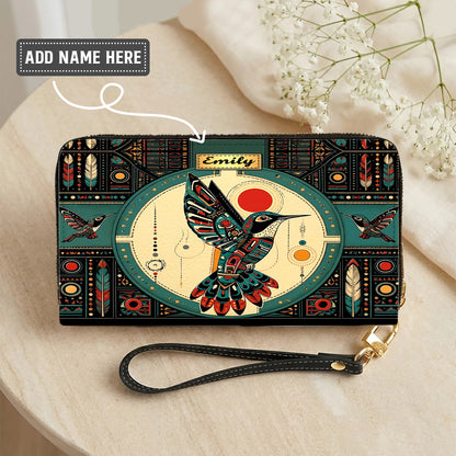 Hummingbird Solar Awakening Personalized Leather Bag