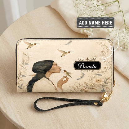 Whispering Hummingbird Soul Personalized Leather Bag