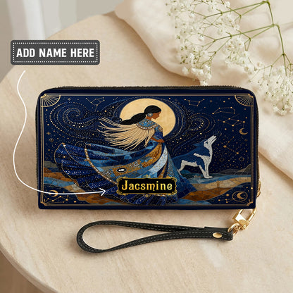 Lunar Wolf Guardian Personalized Leather Bag