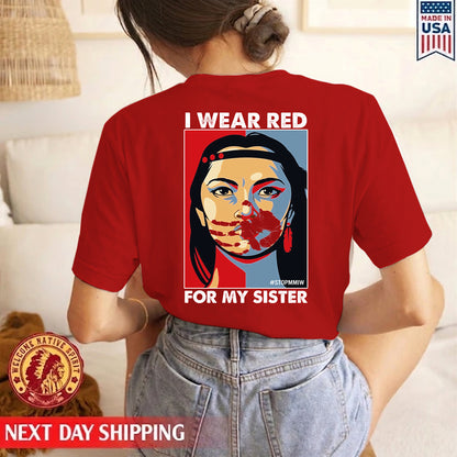 I WEAR RED FOR MY SISTER-Back Side T-shirt