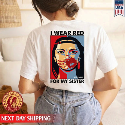 I WEAR RED FOR MY SISTER-Back Side T-shirt