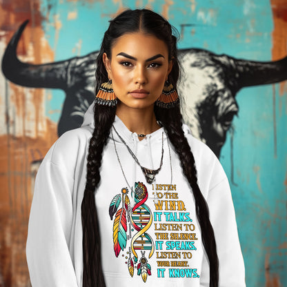 LISTEN TO THE WIND.  IT TALKS.  LISTEN TO THE SILENCE.  IT SPEAKS.  LISTEN TO YOUR HEART.  IT KNOWS.