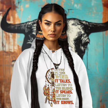 LISTEN TO THE WIND. IT TALKS. LISTEN TO THE SILENCE. IT SPEAKS. LISTEN TO YOUR HEART.  IT KNOWS.