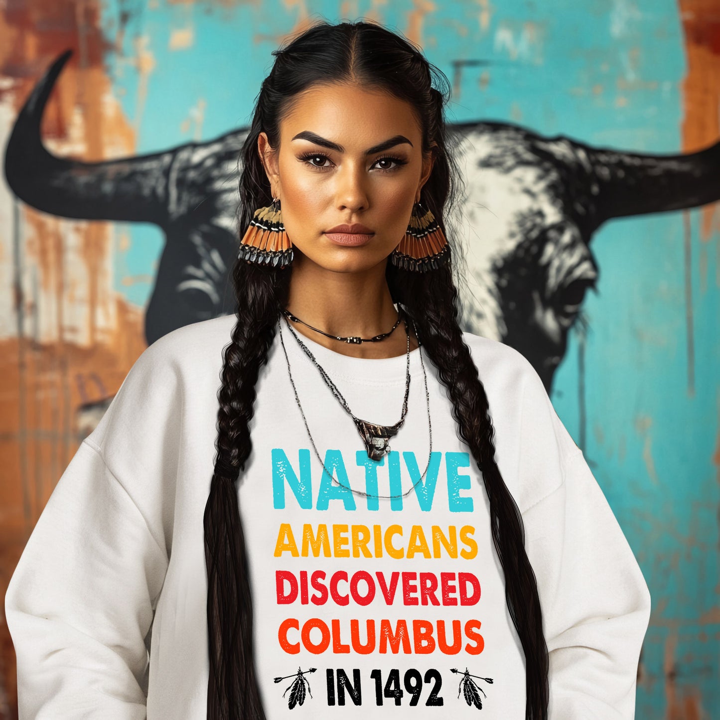 NATIVE AMERICANS DISCOVERED COLUMBUS  IN 1492