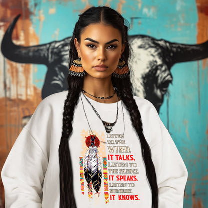 LISTEN TO THE WIND. IT TALKS.  LISTEN TO  THE SILENCE.  IT SPEAKS.  LISTEN TO  YOUR HEART.  IT KNOWS.