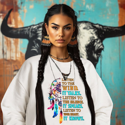 LISTEN TO THE WIND.  IT TALKS.  LISTEN TO  THE SILENCE. IT SPEAKS.  LISTEN TO YOUR HEART.  IT KNOWS.