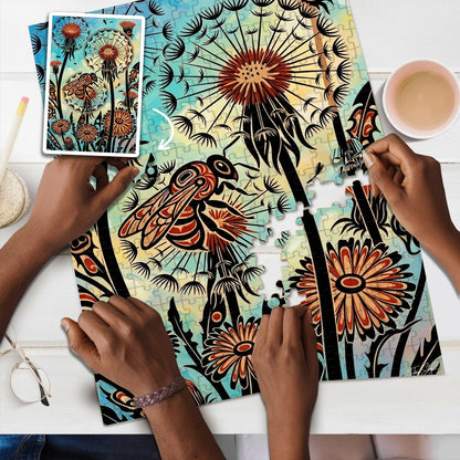 The Bee Who Followed the Seeds – Variant Acrylic/ Wooden Jigsaw Puzzle (300 / 500 / 1000 Pieces)