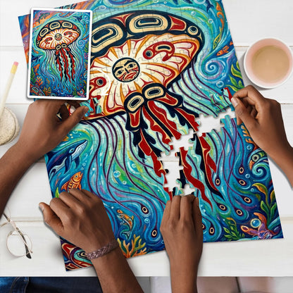 Jellyfish - The Drifting – Wooden Jigsaw Puzzle (300 / 500 / 1000 Pieces)