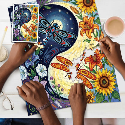 The Dragonflies Between Night and Day – Variant Acrylic/ Wooden Jigsaw Puzzle (300 / 500 / 1000 Pieces)