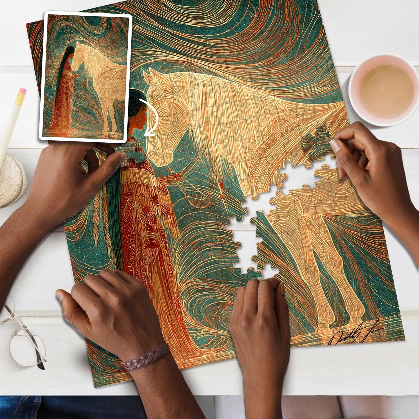 River of Silent Bonds – Wooden Jigsaw Puzzle (300 / 500 / 1000 Pieces) - NH79