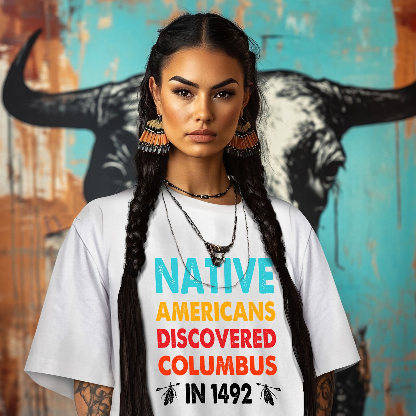 NATIVE AMERICANS DISCOVERED COLUMBUS  IN 1492