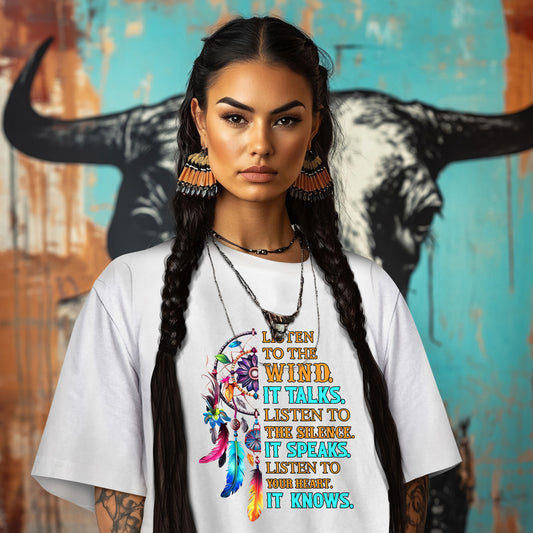 LISTEN TO THE WIND.  IT TALKS.  LISTEN TO  THE SILENCE. IT SPEAKS.  LISTEN TO YOUR HEART.  IT KNOWS.