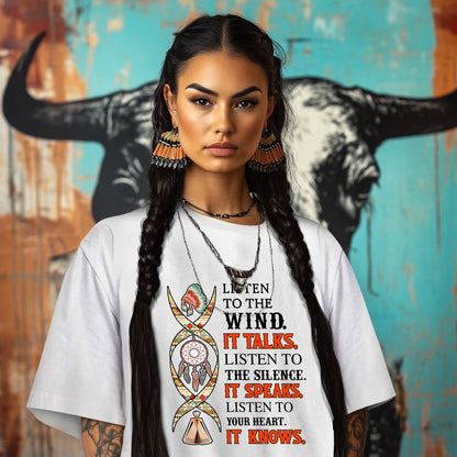 LISTEN TO THE WIND.  IT TALKS.  LISTEN TO  THE SILENCE. IT SPEAKS.  LISTEN TO YOUR HEART.  IT KNOWS.