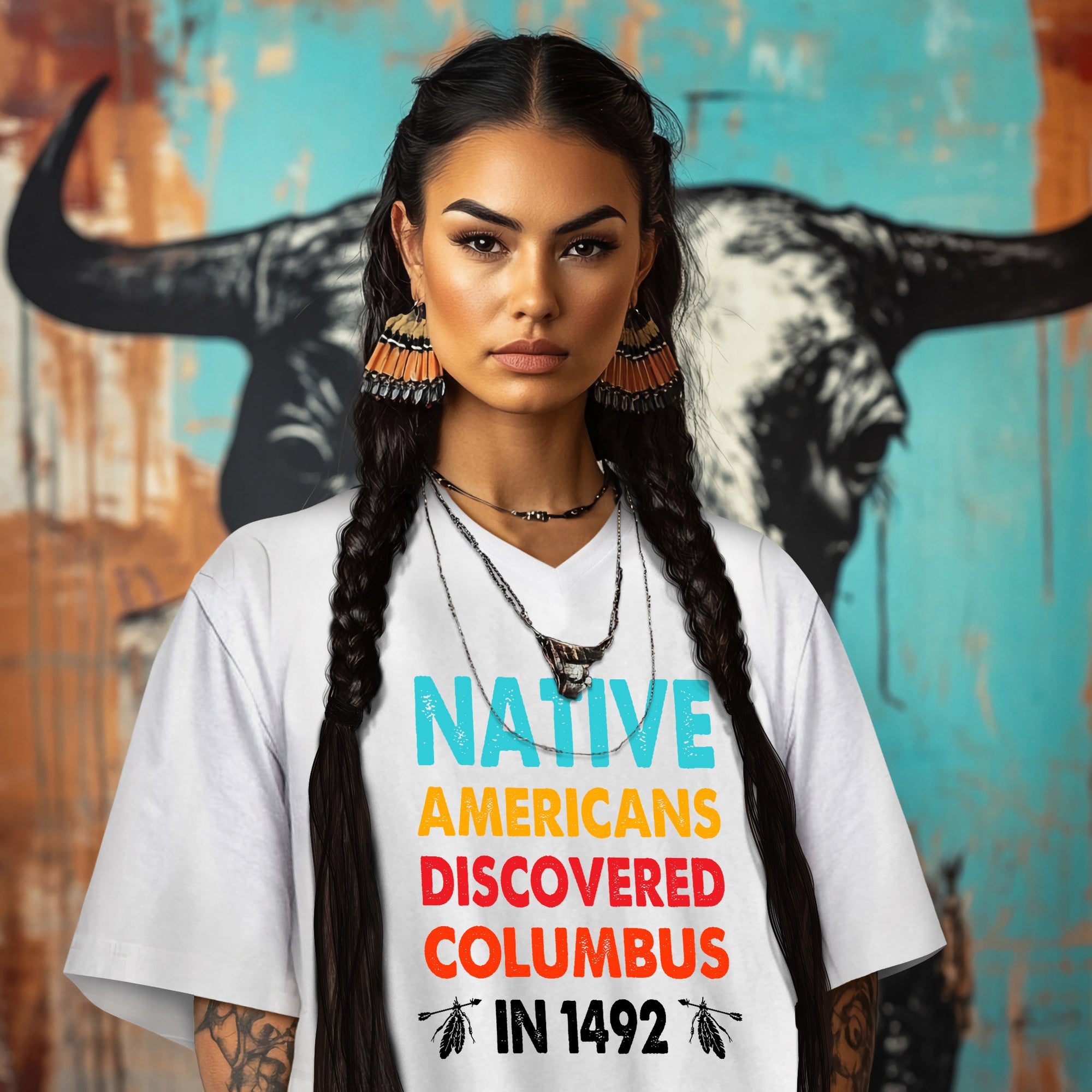 NATIVE AMERICANS DISCOVERED COLUMBUS  IN 1492