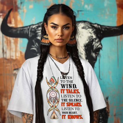 LISTEN TO THE WIND.  IT TALKS.  LISTEN TO  THE SILENCE. IT SPEAKS.  LISTEN TO YOUR HEART.  IT KNOWS.