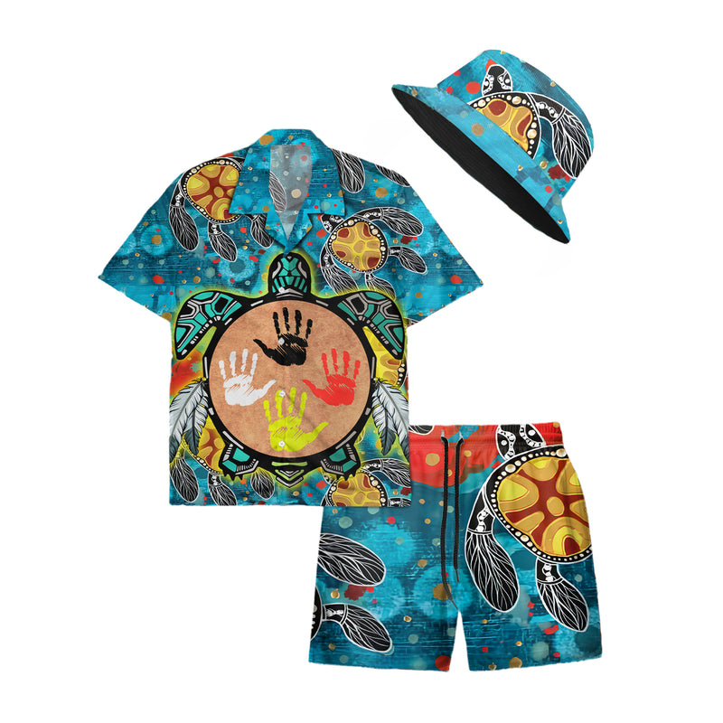 Native Turtle Pattern Hawaiian Shirt New - 86047