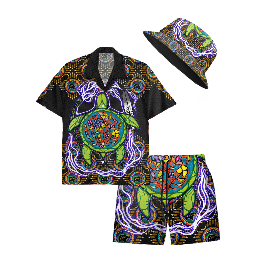 Native Turtle Pattern Hawaiian Shirt New - 86055