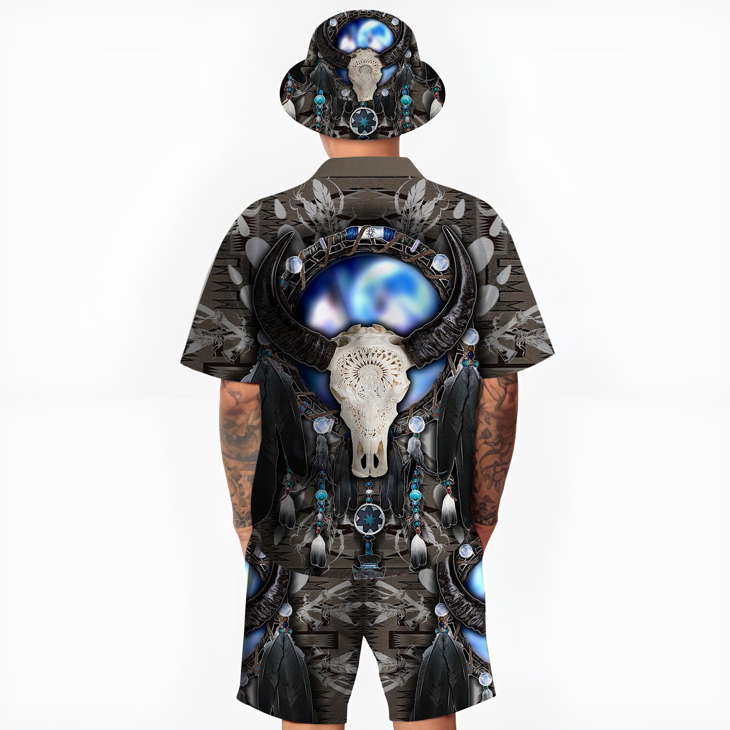 Native Buffalo Pattern Hawaiian Shirt New - 86021