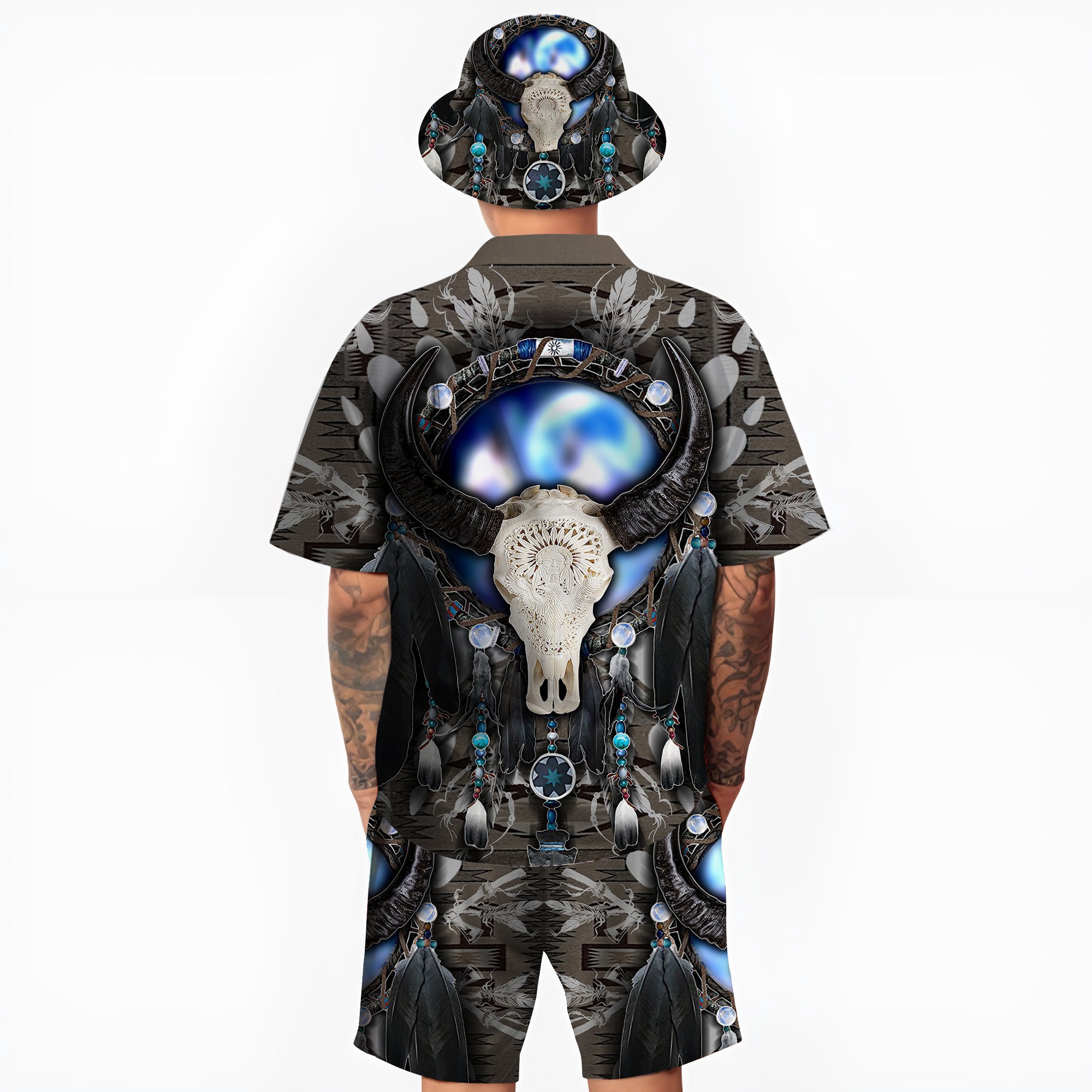 Native Buffalo Pattern Hawaiian Shirt New - 86021