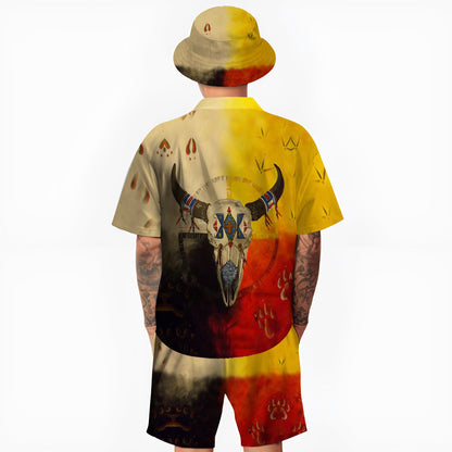 Native Buffalo Pattern Hawaiian Shirt New - 86026