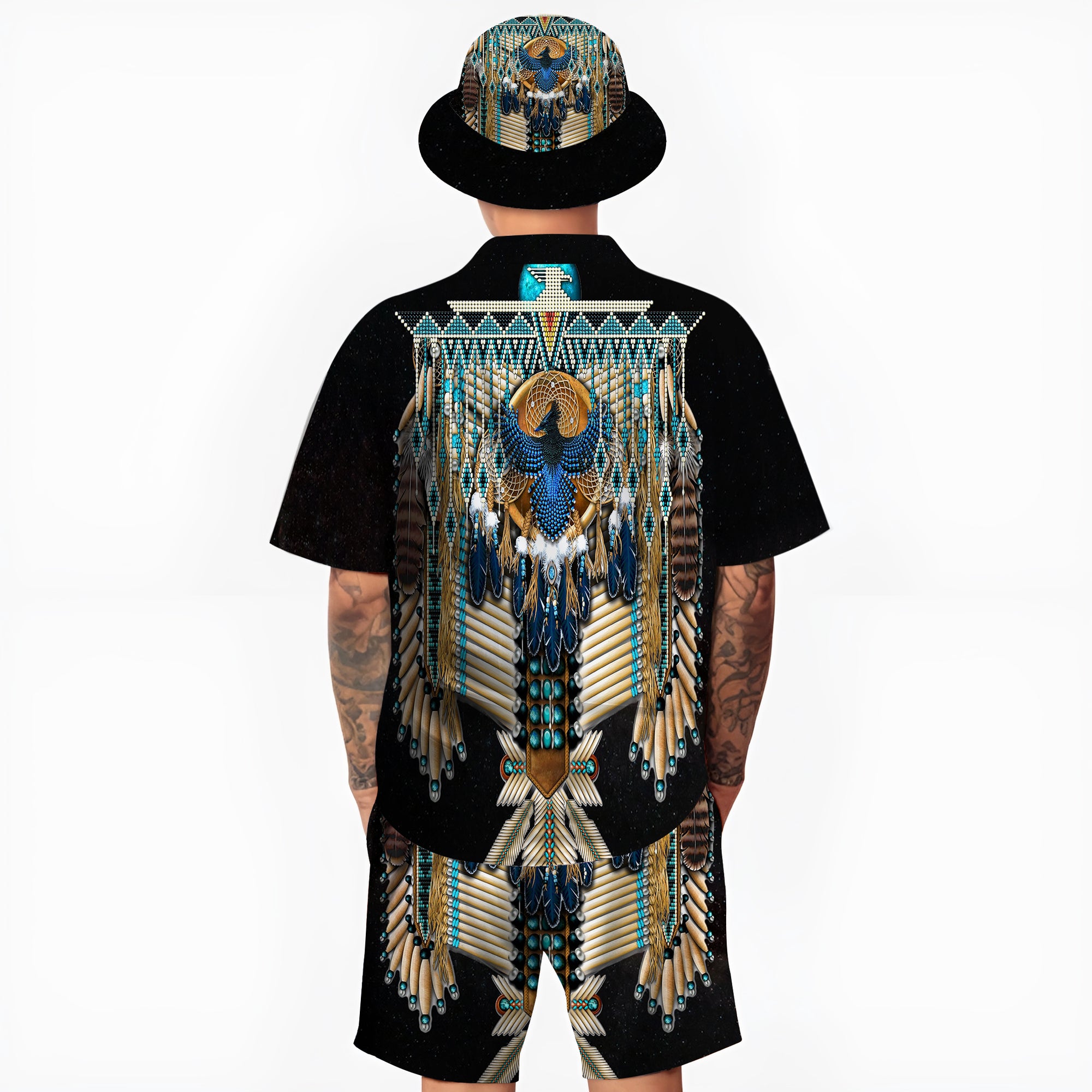 Native Eagle Pattern Hawaiian Shirt New - 86023