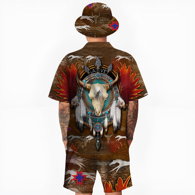 Native Buffalo Pattern Hawaiian Shirt New - 86018