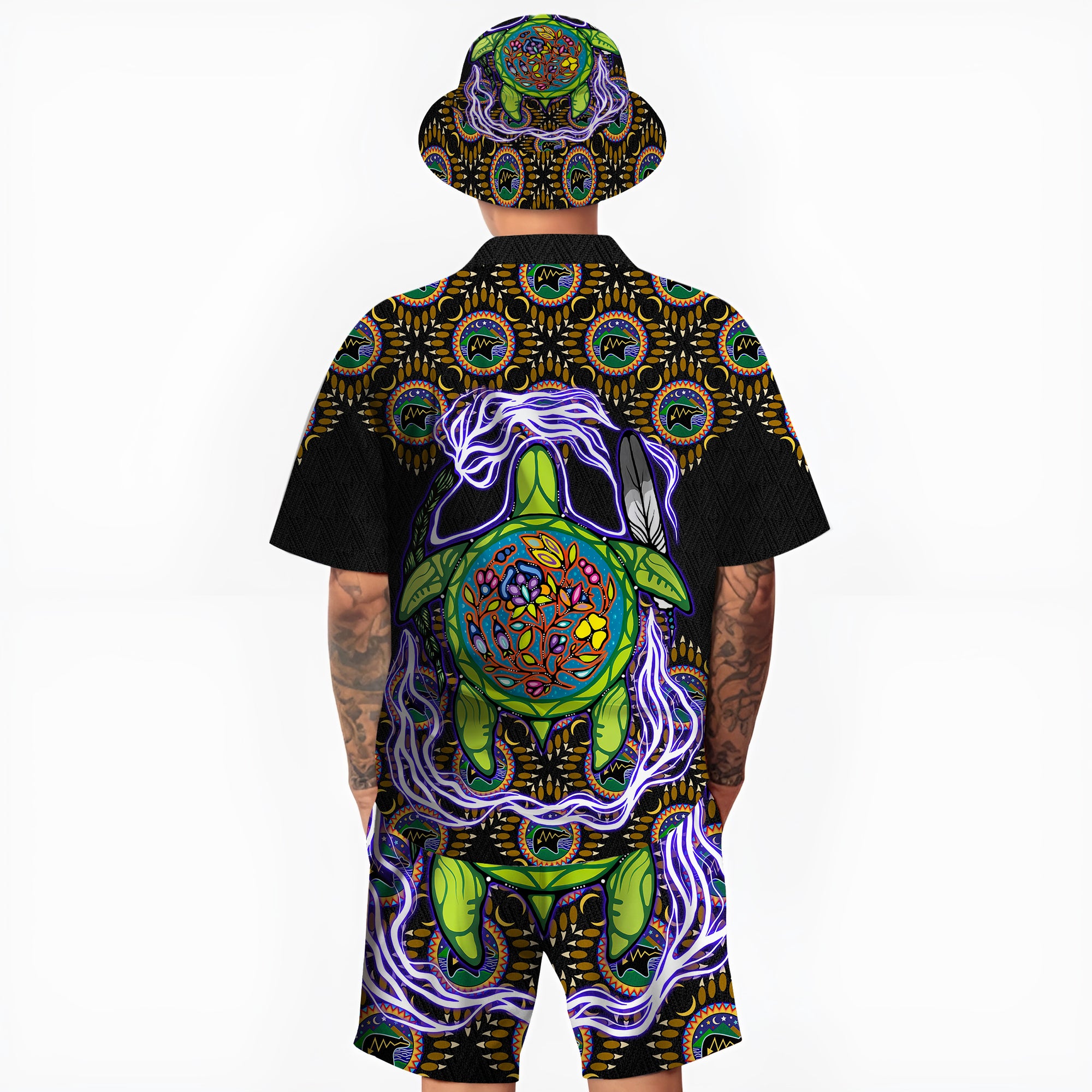 Native Turtle Pattern Hawaiian Shirt New - 86055