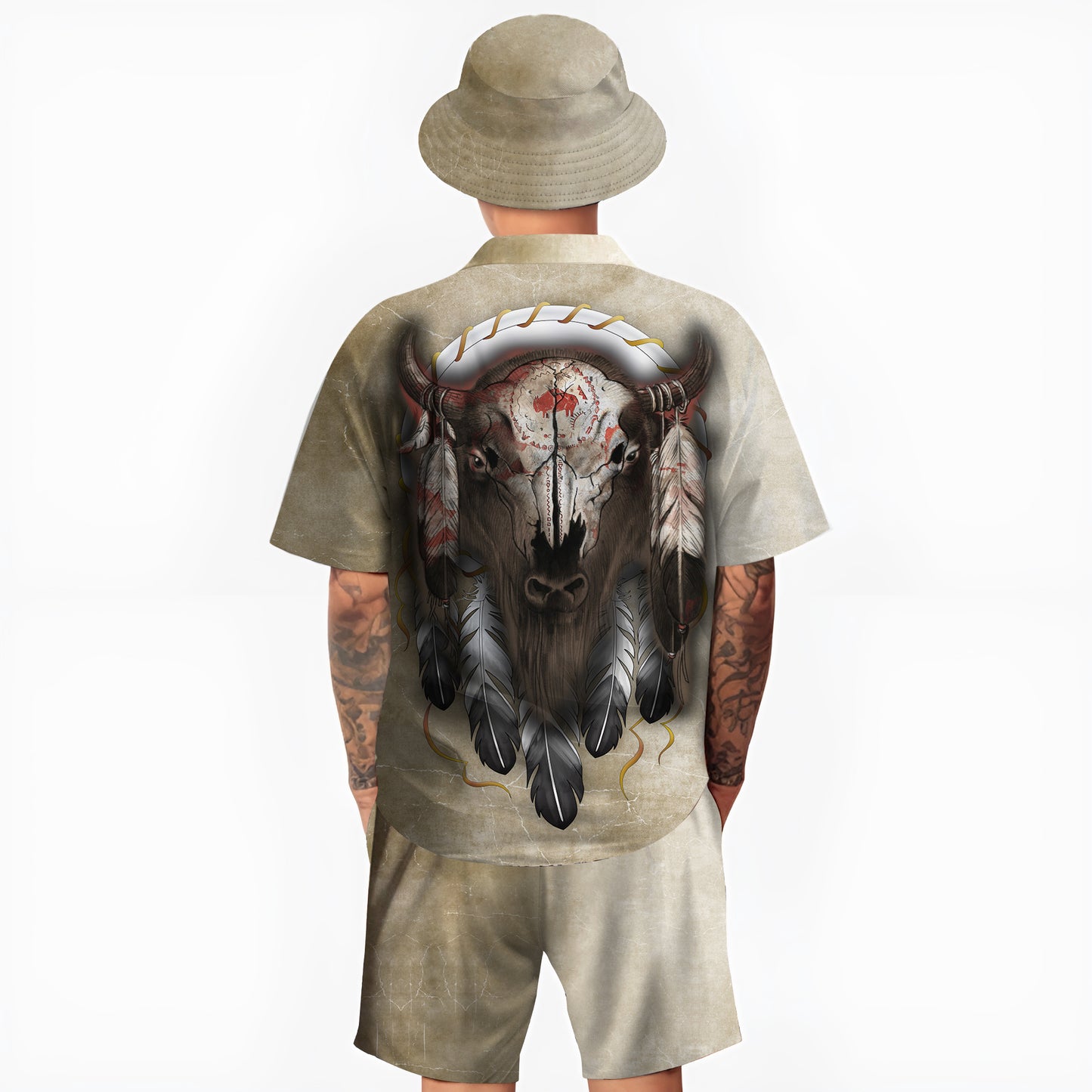 Native Buffalo Pattern Hawaiian Shirt New - 86014