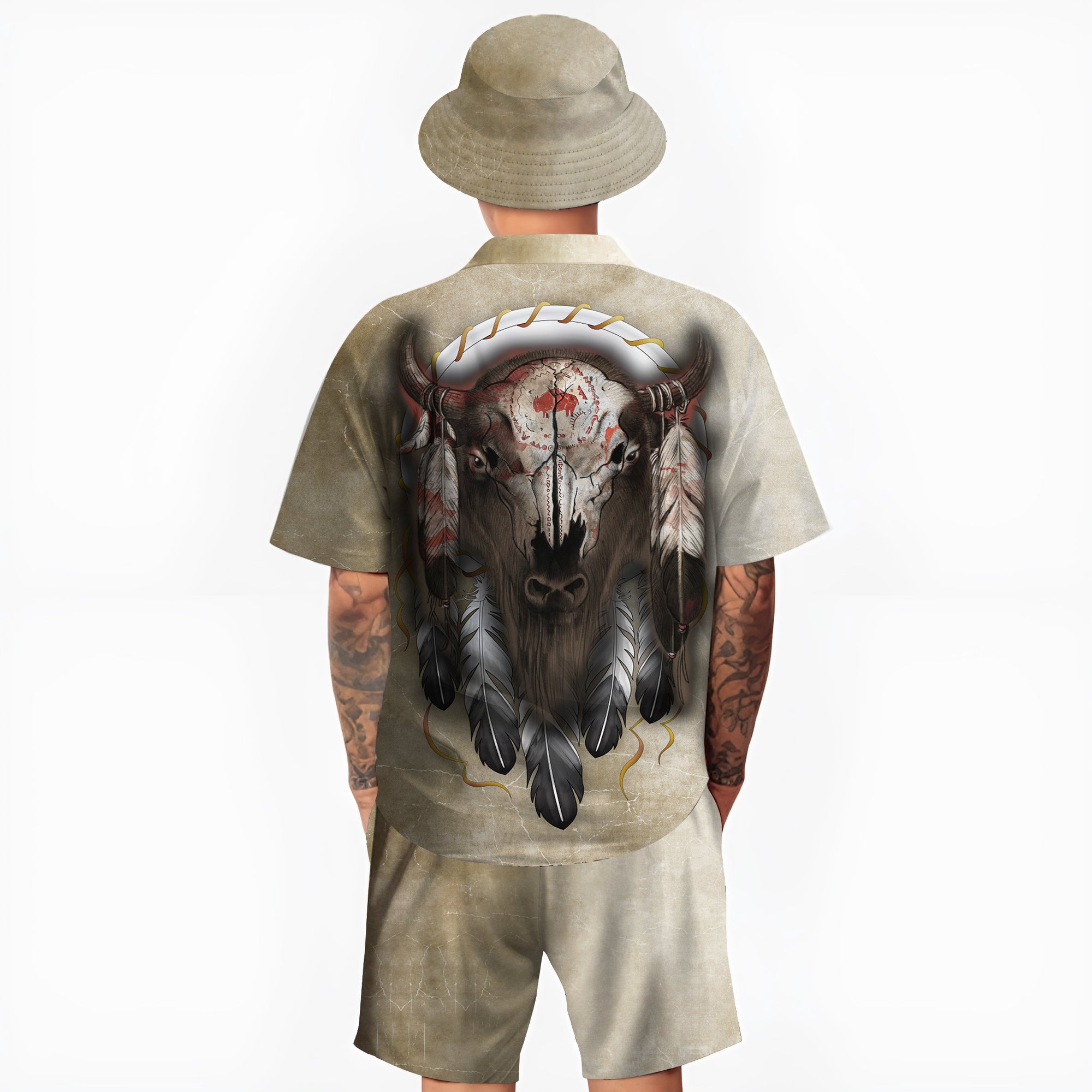 Native Buffalo Pattern Hawaiian Shirt New - 86014
