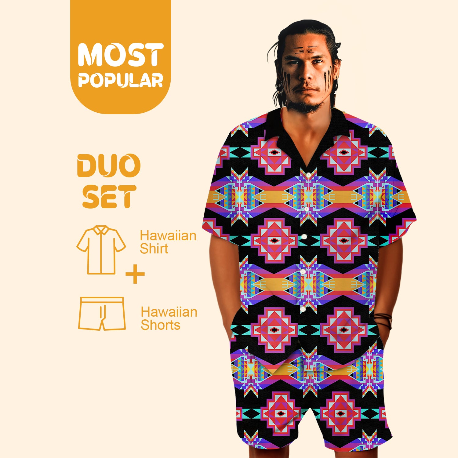 Native Pattern Hawaiian Shirt New - 86043