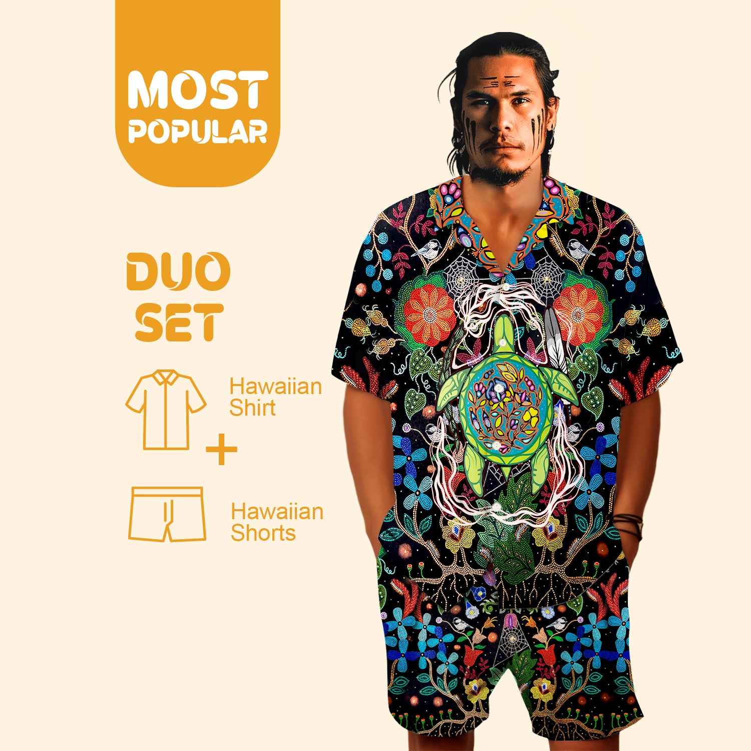 Native Turtle Pattern Hawaiian Shirt New - 86045