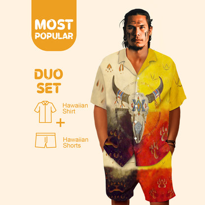 Native Buffalo Pattern Hawaiian Shirt New - 86026