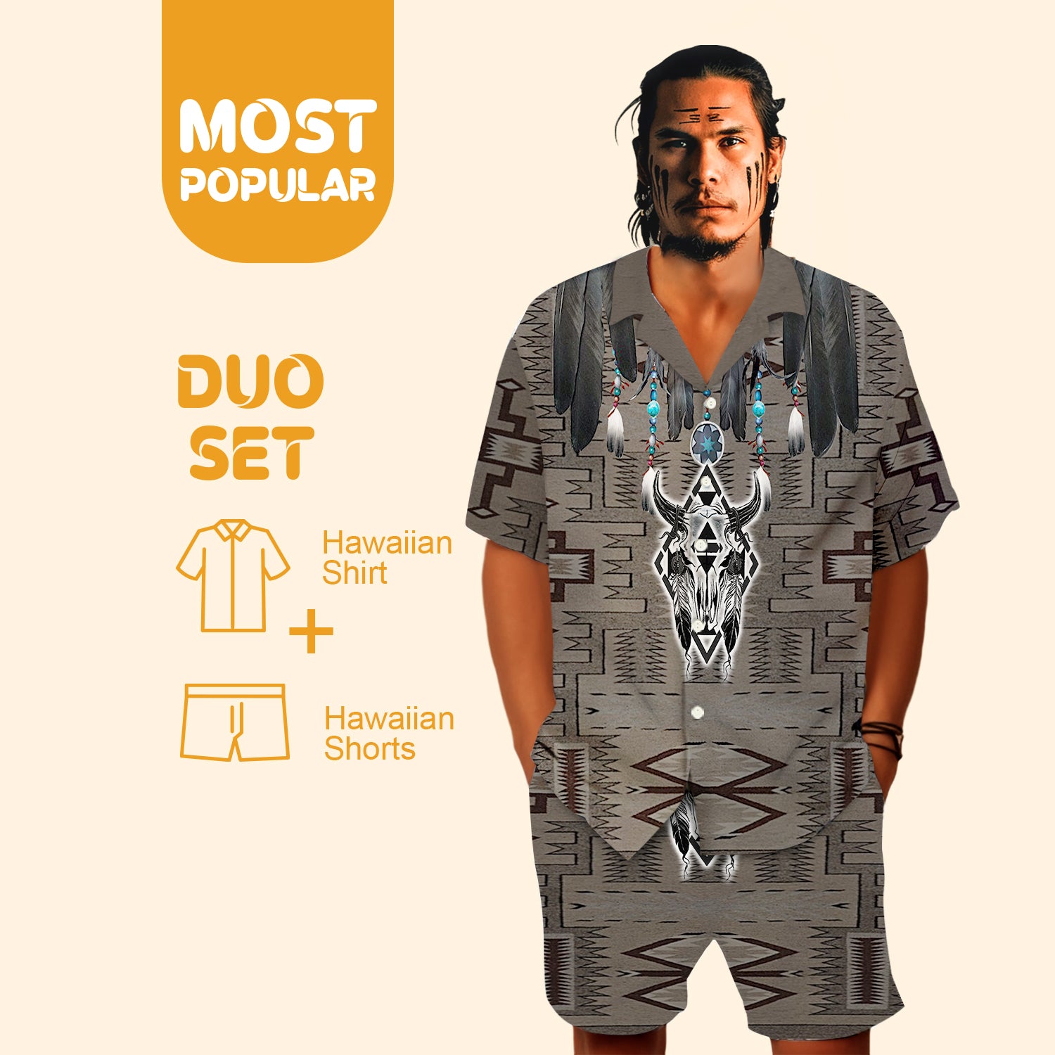 Native Buffalo Pattern Hawaiian Shirt New - 86039