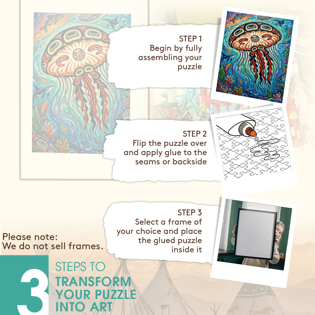 Jellyfish - The Drifting – Wooden Jigsaw Puzzle (300 / 500 / 1000 Pieces)