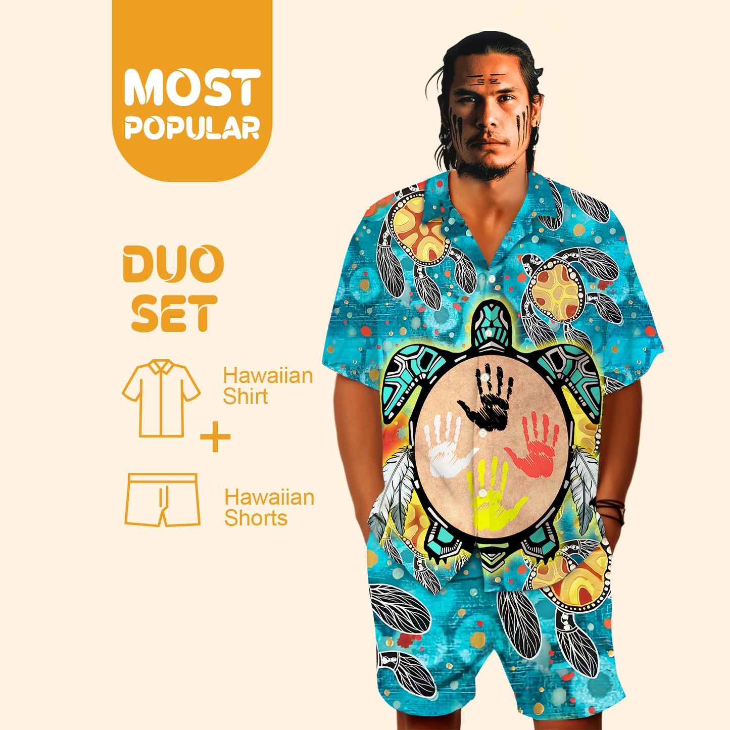 Native Turtle Pattern Hawaiian Shirt New - 86047