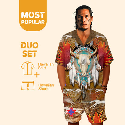 Native Buffalo Pattern Hawaiian Shirt New - 86018