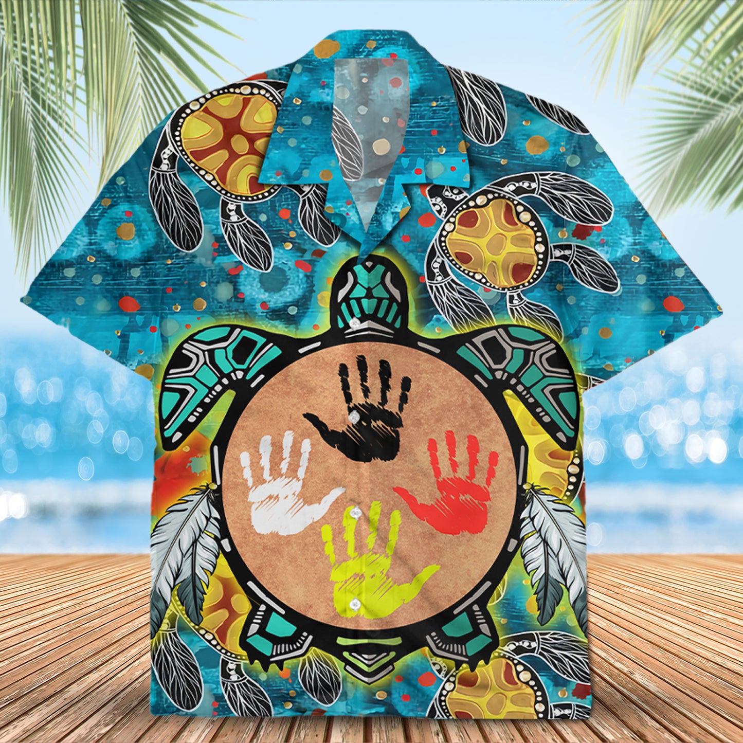Native Turtle Pattern Hawaiian Shirt New - 86047