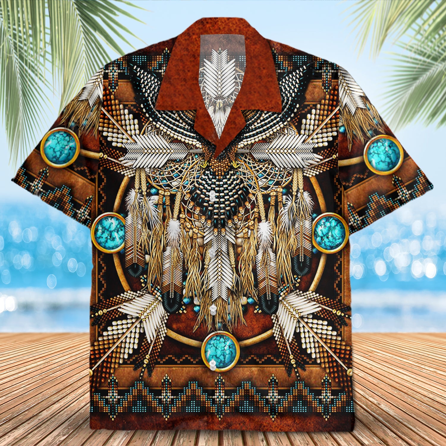 Native Buffalo Pattern Hawaiian Shirt New - 86040