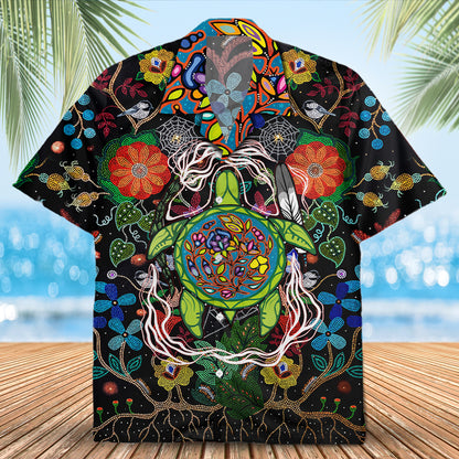 Native Turtle Pattern Hawaiian Shirt New - 86045