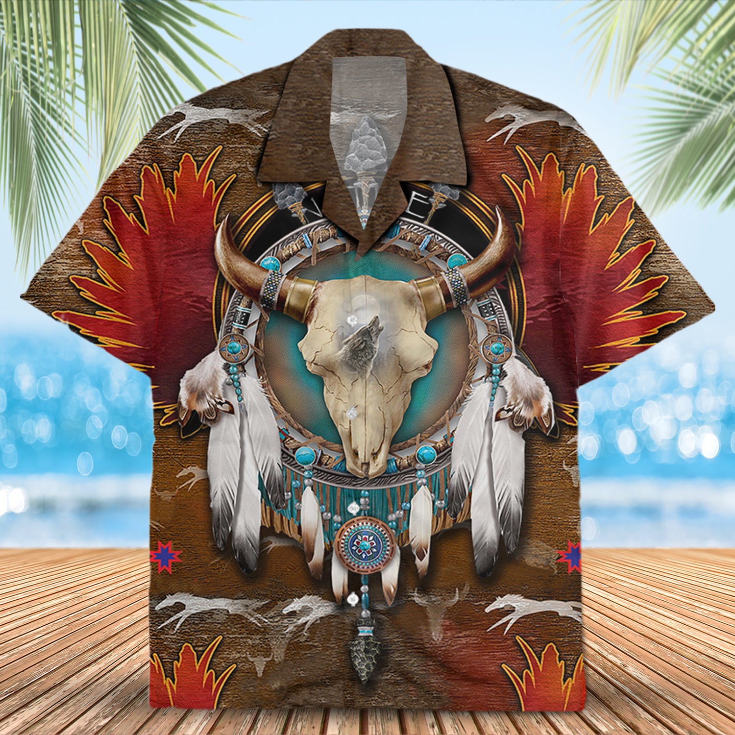 Native Buffalo Pattern Hawaiian Shirt New - 86018