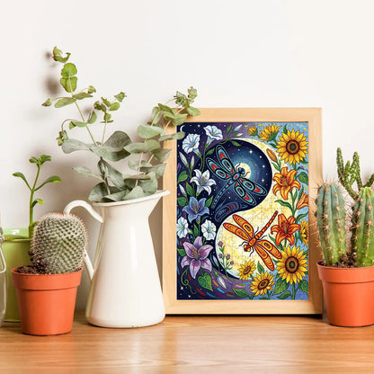 The Dragonflies Between Night and Day – Variant Acrylic/ Wooden Jigsaw Puzzle (300 / 500 / 1000 Pieces)