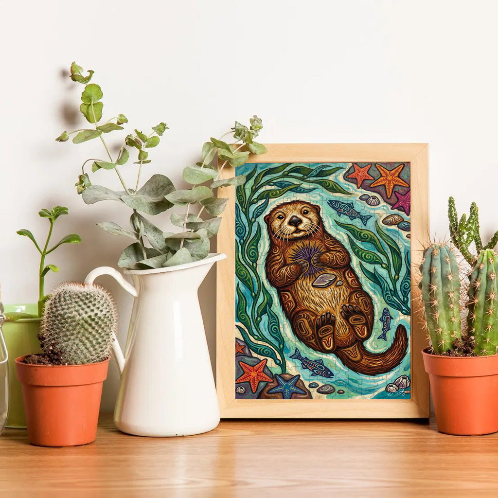 The Otter and the Urchin – Wooden Jigsaw Puzzle (300 / 500 / 1000 Pieces)