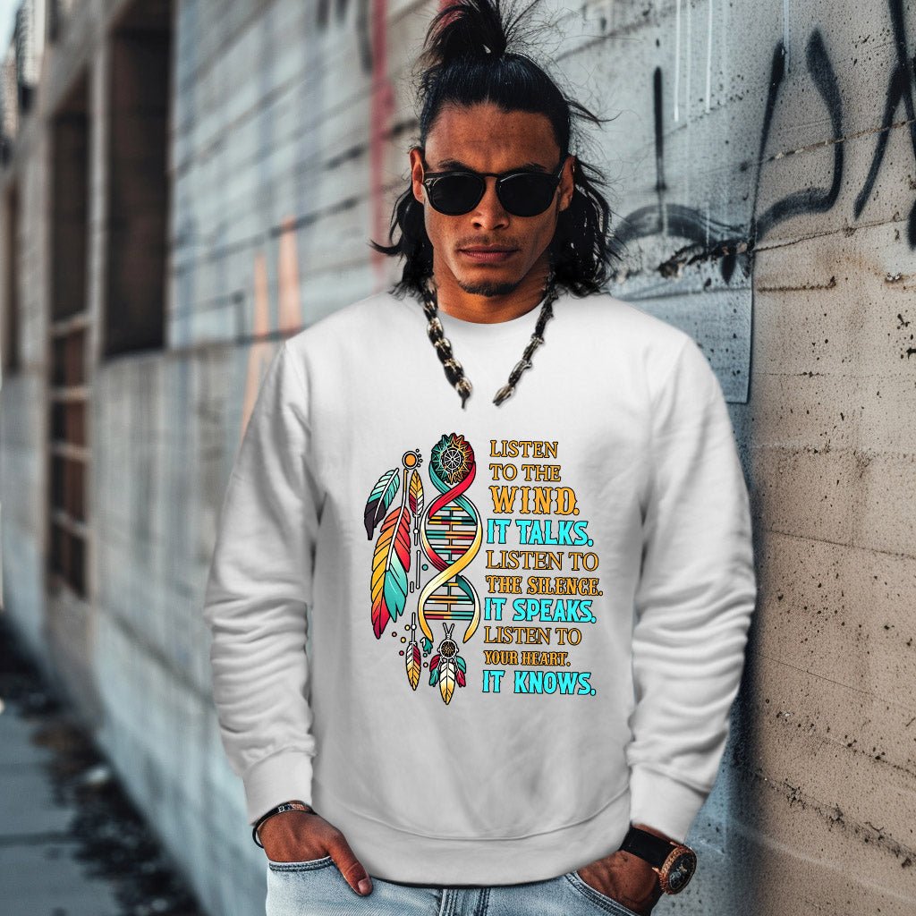 LISTEN TO THE WIND.  IT TALKS.  LISTEN TO THE SILENCE.  IT SPEAKS.  LISTEN TO YOUR HEART.  IT KNOWS.