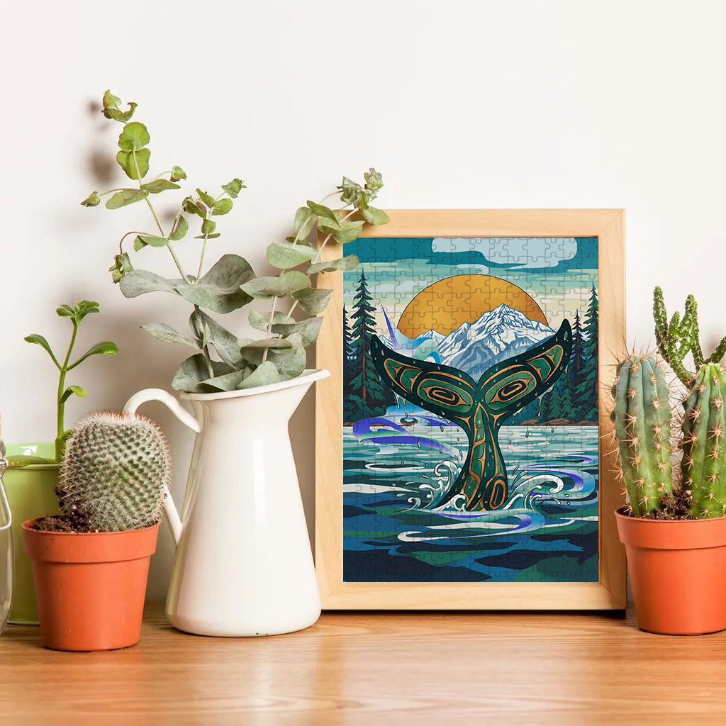 The Whale Who Carried the Mountains – Variant Acrylic/ Wooden Jigsaw Puzzle (300 / 500 / 1000 Pieces)