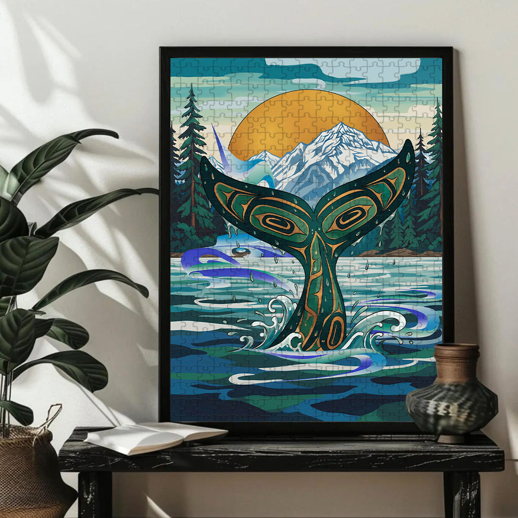 The Whale Who Carried the Mountains – Variant Acrylic/ Wooden Jigsaw Puzzle (300 / 500 / 1000 Pieces)